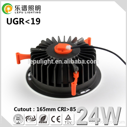 24W COB DownlightsType and Aluminum Lamp Body Material 90mm cutout led cob downlight